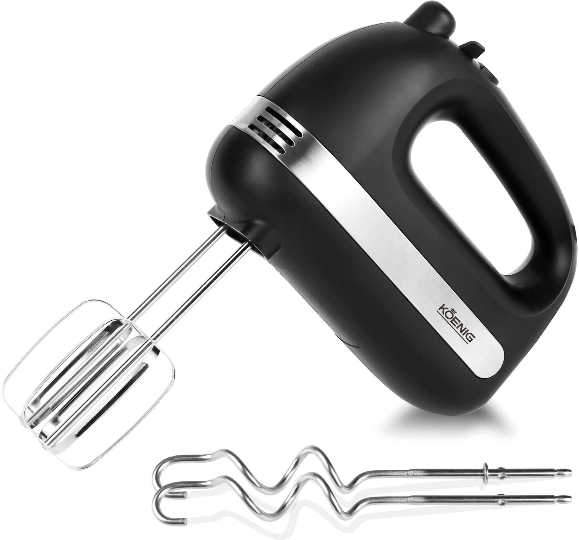 KOENIG Handmixer "Eco Line", schwarz, B:19,1cm H:15,2cm T:8,3cm, Mixer, Handmixer mit Turbo-Funktion, Handmixer schwarz Einheitsgröße