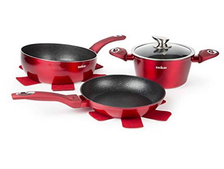 Excelsa Phoenix Set Saltapasta, Bratpfanne und Schmortopf aus Aluminium mit Antihaftbeschichtung