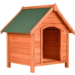 tectake® Hundehütte, aus lasiertem Holz, aufklappbares Spitzdach mit Bitumenoberfläche, 72 x 65 x 83 cm