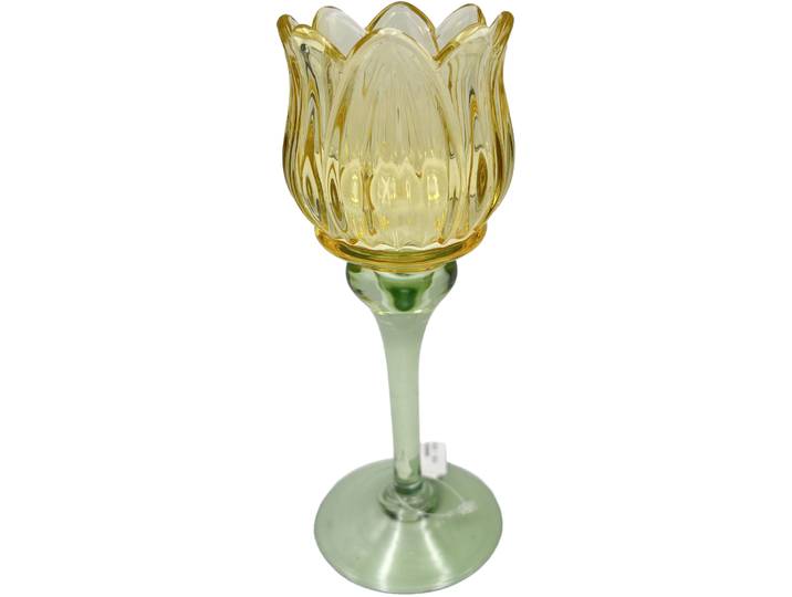 Windlicht Tulip - Farbe: gelb - Material: Glas - 142
