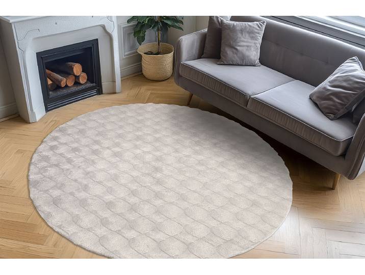 Hochflorteppich Royal Glow 825 Rund Ø 200cm Grau/Grau