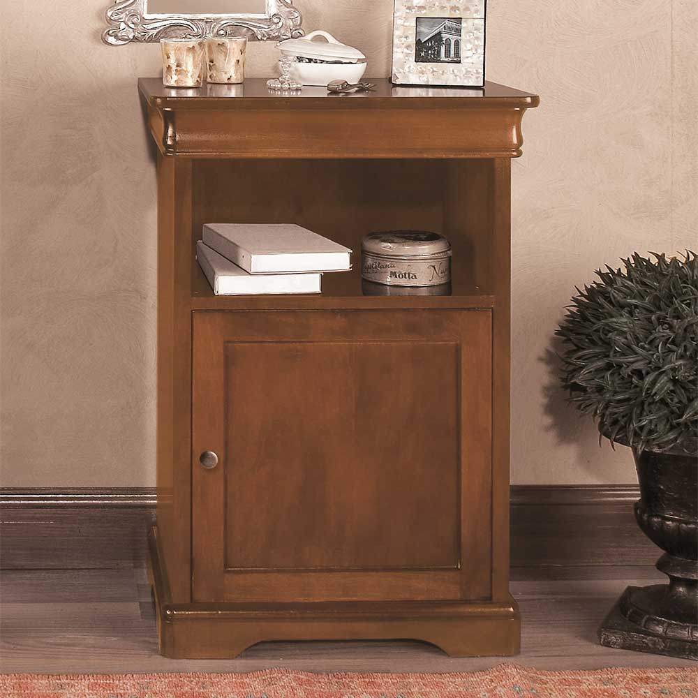 Pharao24.de Kommode Holz teilmassiv in Nussbaumfarben 76 cm hoch - 51 cm breit