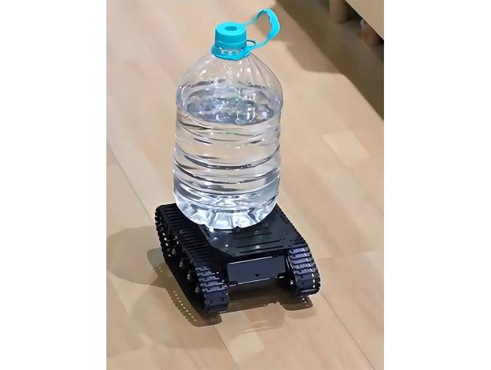 Châssis de char RC avec capacité de charge de 10 kg, absorption des chocs robuste, moteur à encodeur, suspension, kit de robot entièrement métallique, voiture robot programmable.