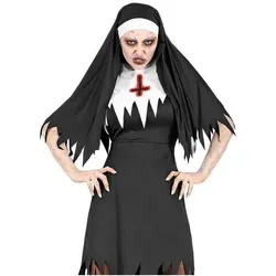 Widmann Zombie Nonne Kleid mit Rock, Haube (M)