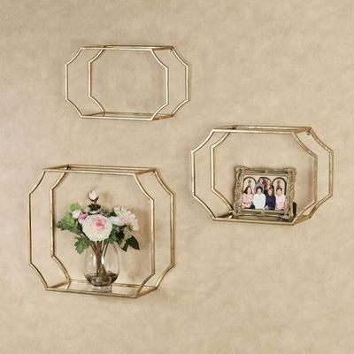 Touch of Class Laurent Wall Shelves Gold Set of Three, Set of Three, Gold