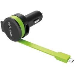 RealPower 257635 Ladegerät für Mobilgeräte Universal Schwarz, Grün Zigarettenanzünder Auto