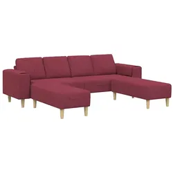vidaXL Sofa Set Weinrot Stoff