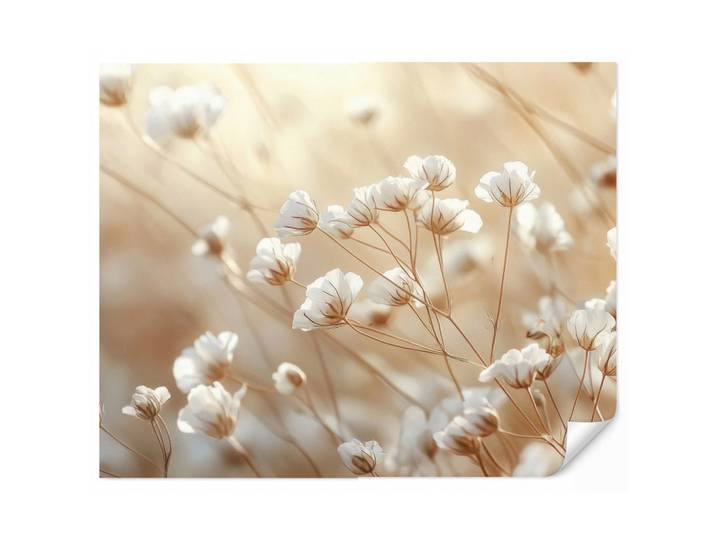 OnlyWow Tapete - Wild - Blumen - Weiß - 300x240 cm, Creme, Papier, Rechteckig, 300x240 cm, Tapeten & Wandverkleidungen, Vliestapeten