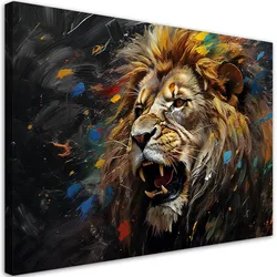 WANDBILD löwe auf dunklem hintergrund