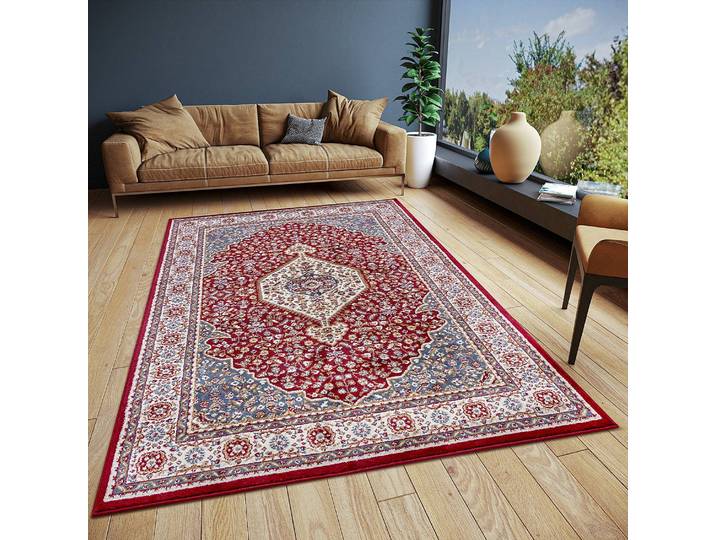 Orientteppich Mochi Rot 80 x 120cm Vorderseite Polypropylen Rückseite: Jute / Polypropylen