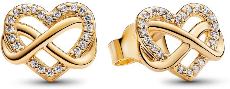 Pandora Damen Ohrstecker Sparkling Infinity Heart gold