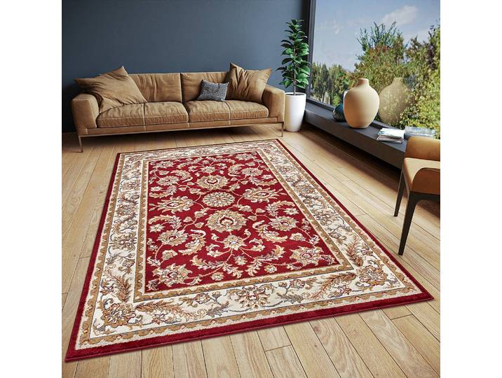 Orientteppich Reni Rot/Rubinrot 140 x 200cm Vorderseite Polypropylen Rückseite: Jute / Polypropylen
