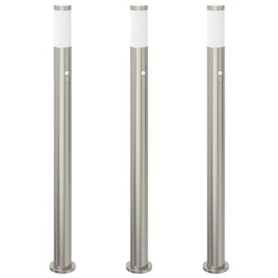 vidaXL Pollerleuchten mit Sensor 3er 110 cm Edelstahl IP44