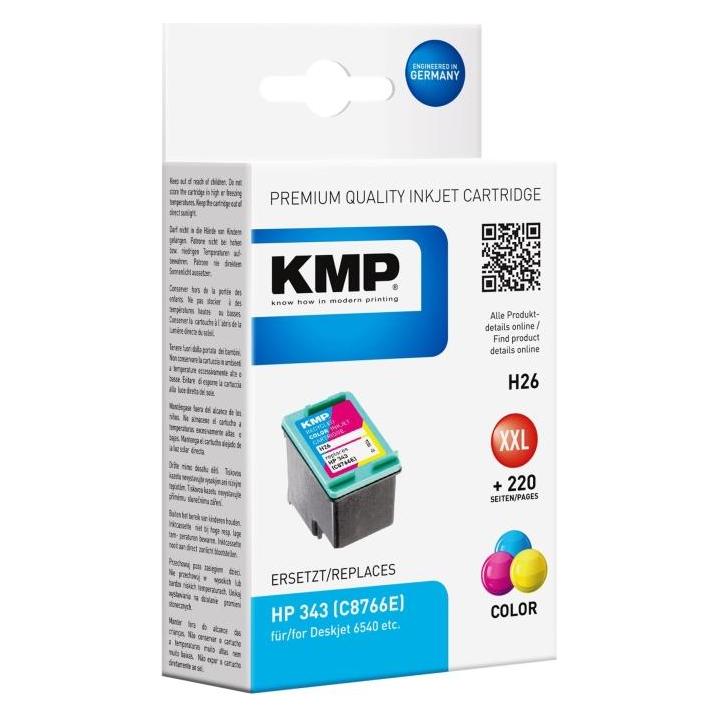 KMP H26 Tintenpatrone color kompatibel mit HP C 8766 E (C, M, Y) (1024,4343)