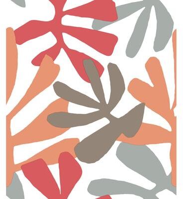 York Wallcoverings Coral and Beige Kinetic Tropical Peel and Stick Wallpaper