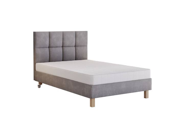 Ensemble sommier et matelas en velours gris 120x200