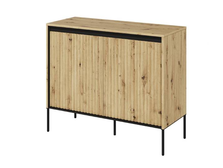 Friderik-EU Kommode Trend TR-02 Kommode zweitürig mit LED Beleuchtung, 98x83x40 cm