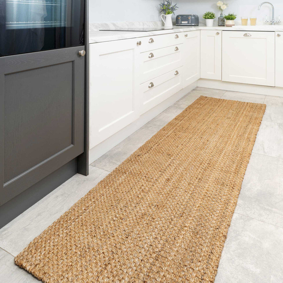 Highland Dunes Blakeley Handwoven Natural Brown Indoor Rug Brown Runner 70 x 240cm