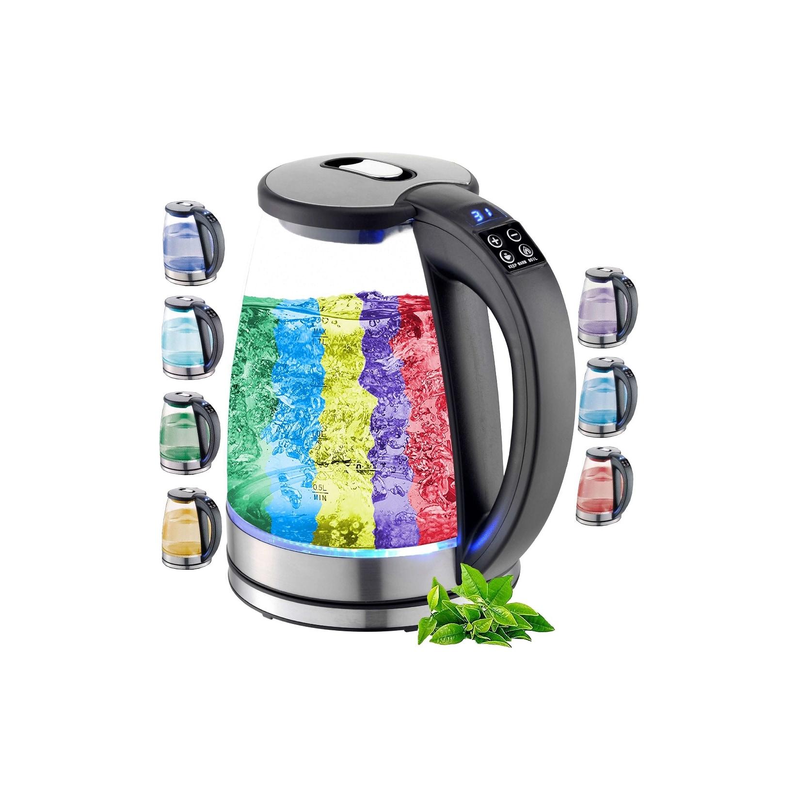 Ecosa Glas Wasserkocher m. Temperatureinstellung LED Beleuchtung 1.8L