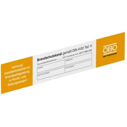 OBO 7214734 Kennzeichnungsschild für Kanalsysteme Polyvinylchlorid weiß KS-K DE  - 10 Stück