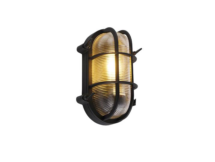 Nautica - Applique Murale - 1 Lumière - L 250 Mm - Noir - Rustique - Éclairage Extérieur - Qazqa
