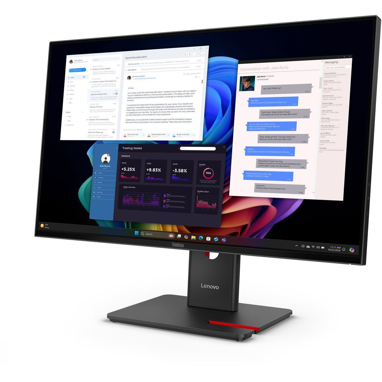 27" (68,58cm) Lenovo ThinkVision T27UD-40 schwarz 3840x2160 1xDisplayPort 1.4 / 1xHDMI 2.1 / 1x USB-C mit Displayport