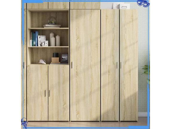 Buffet haut sonoma - 50x42 5x185 cm - Bois d'ingénierie - Chêne - Pièce Maîtresse Contemporaine - Pour Intérieur