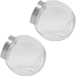 Relaxdays Bonbonglas 2er Set 2 Liter Silber,Transparent