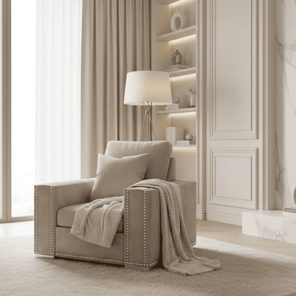Olivia Mink Premium Chair, Without Studs / With Studs