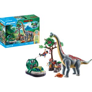 playmobil Spielset DINOS 71819, ab 4 Jahre, Brachiosaurus-Begegnung mit Luftkissenboot, 97 Teile