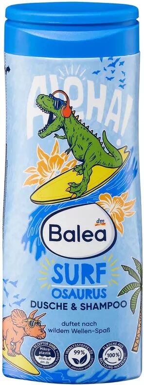 Balea - Kinder Dusche & Shampoo 2in1 Surfosaurus, 300 ml