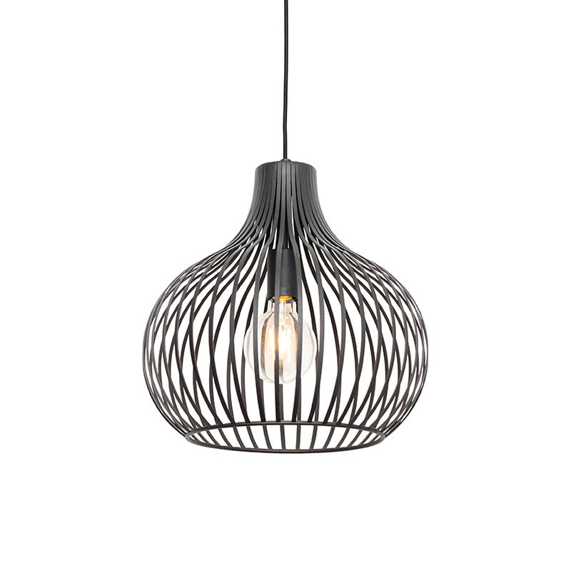 Qazqa Moderne Ronde Hanglamp Zwart - Hoogte verstelbaar