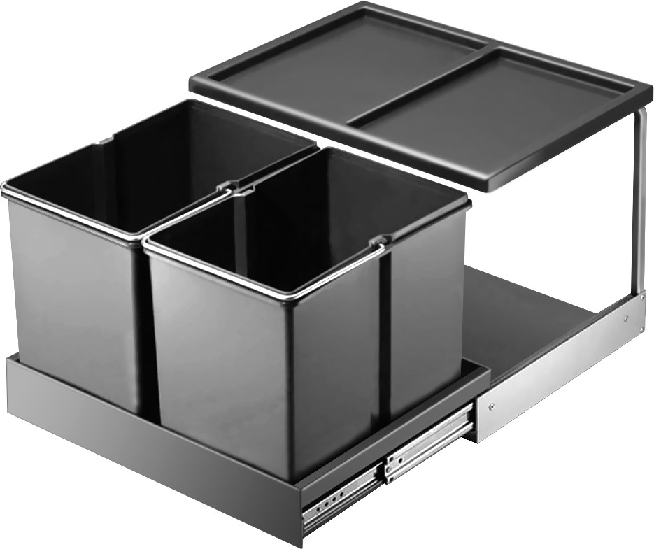 Naber Double Shorty Plus Vuilnisbak - Antraciet