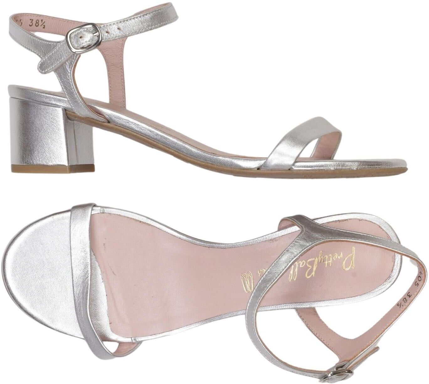 Pretty Ballerinas Damen Sandalen, Silber, Gr. EU 38.5, kein / Etikett - Second Hand