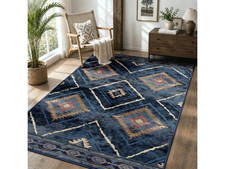 Tapis de Salon Lavable en Machine 120x180 cm Tapis antidérapant Tapis de Chambre Style marocain pour Le Salon l'entrée la Chambre