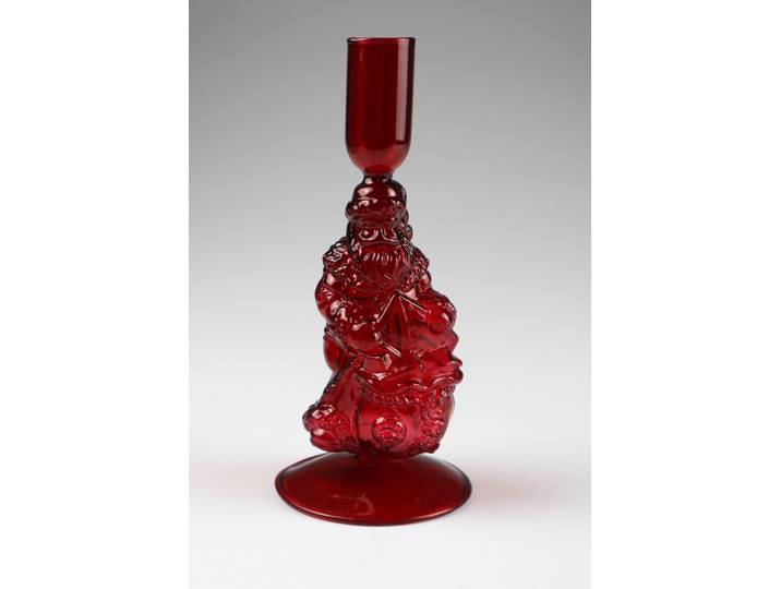 Kerzenhalter AM DESIGN aus Glas , rot, B:9cm H:20cm, Glas, Kerzenhalter, Kerzenhalter, 2er Set, BxH: 9x20 cm