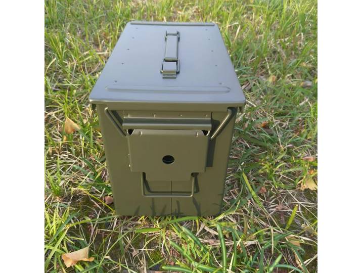 Boîte à munitions en métal haute résistance, boîte de rangement en fer pour outils, petite boîte de protection multifonctionnelle portable, boîte à munitions vide