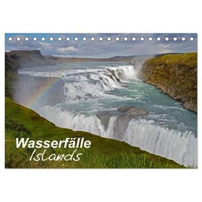 Wasserfälle Islands (Tischkalender 2027 DIN A5 quer), CALVENDO Monatskalender