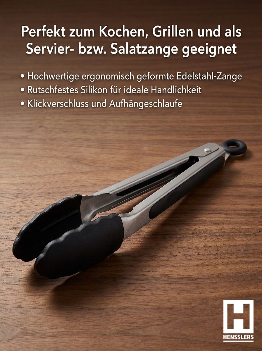 Kochtopf HENSSLERS "HENSSLERS Topf-Set - inkl. HENSSLERS Grillzange", silberfarben, H:14cm L:22cm Ø:20cm, Töpfe, Kochtopf