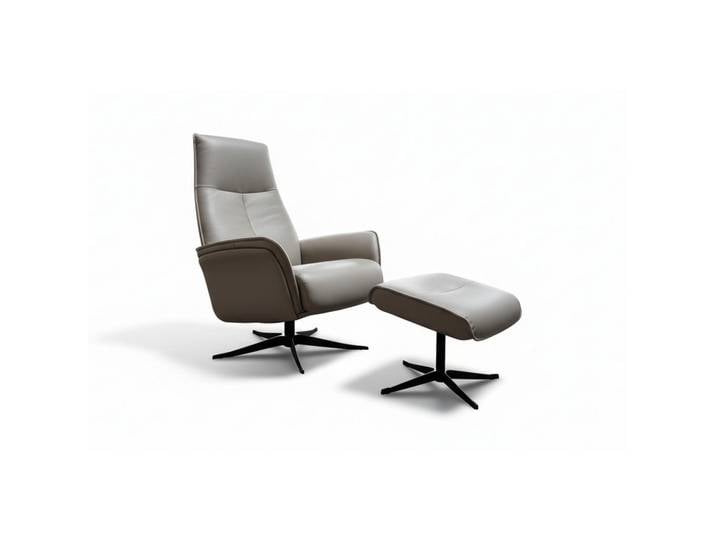Kawola Relaxsessel Josiane Grau Leder Relaxfunktion, Metall, Füllung: Schaumstoff, 78x107x87 cm, Wohnzimmer, Sessel, Relaxsessel
