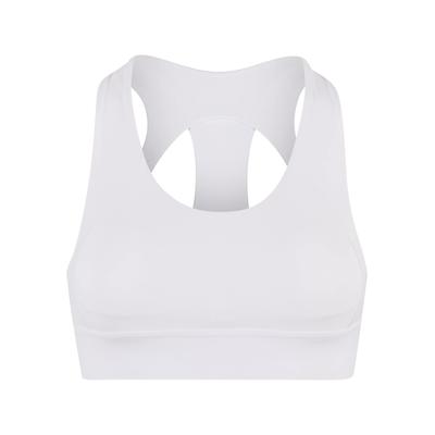 Sport-BH URBAN CLASSICS "Urban Classics Ladies Sports Bra Ladies Sports Bra", Damen, Gr. S, Cup 0, weiß, 80% Nylon, 20% Elasthan, BHs Sport-BH