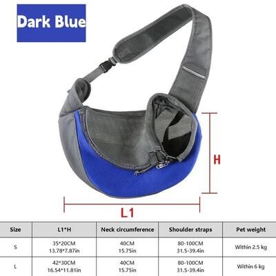 Uplifted Finds Breathable Mesh Pet Travel Sling Carrier sapphire l