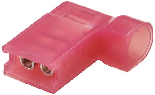 TRU COMPONENTS TC-11599316 Flachsteckhülse Steckbreite: 4.8mm Steckdicke: 0.8mm 90° Vollisoliert Rot