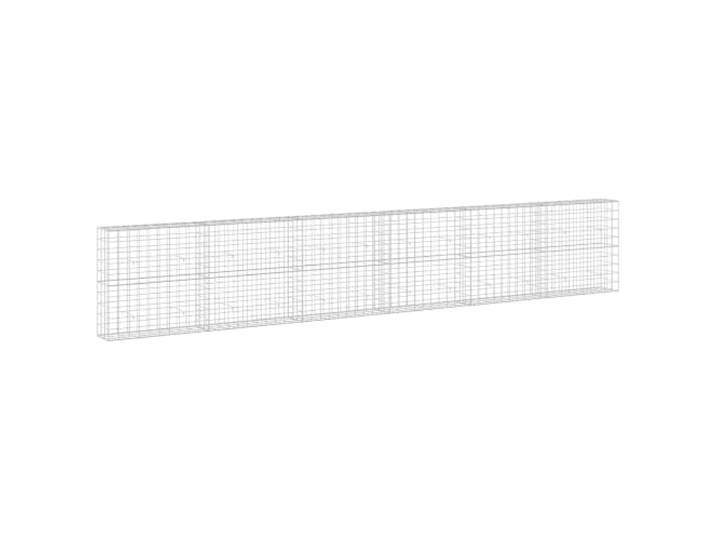 Gabion aus verzinktem Stahl, 600 x 30 x 100 cm, Draht, 5 mm, Maschenweite Verzinkter Stahl, Draht 5 mm, Maschen 10 x 10 cm, Haken- und Clip-System, Stützwand, Beet, Trennwand