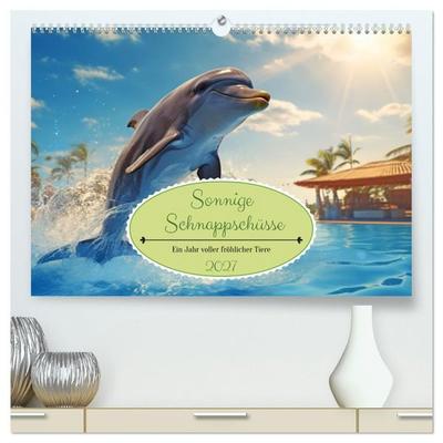 Sonnige Schnappschüsse - Ein Jahr voller fröhlicher Tiere (hochwertiger Premium Wandkalender 2027 DIN A2 quer), Kunstdruck in Hochglanz