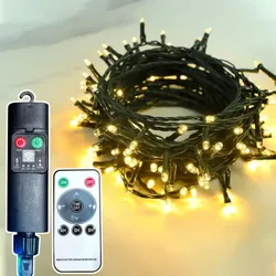 FHS LED-Lichterkette 400 Akku warmweiß