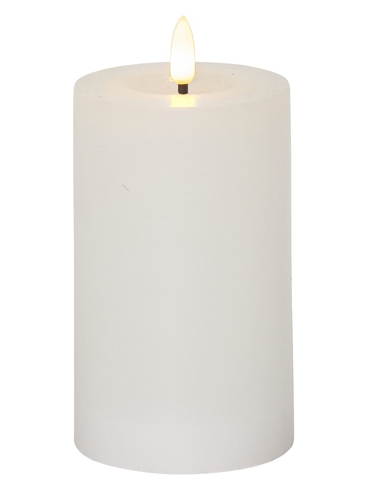 STAR Trading LED-Wachskerze "Flamme Flow" in Weiß - (H)15 x Ø 7,5 cm - onesize