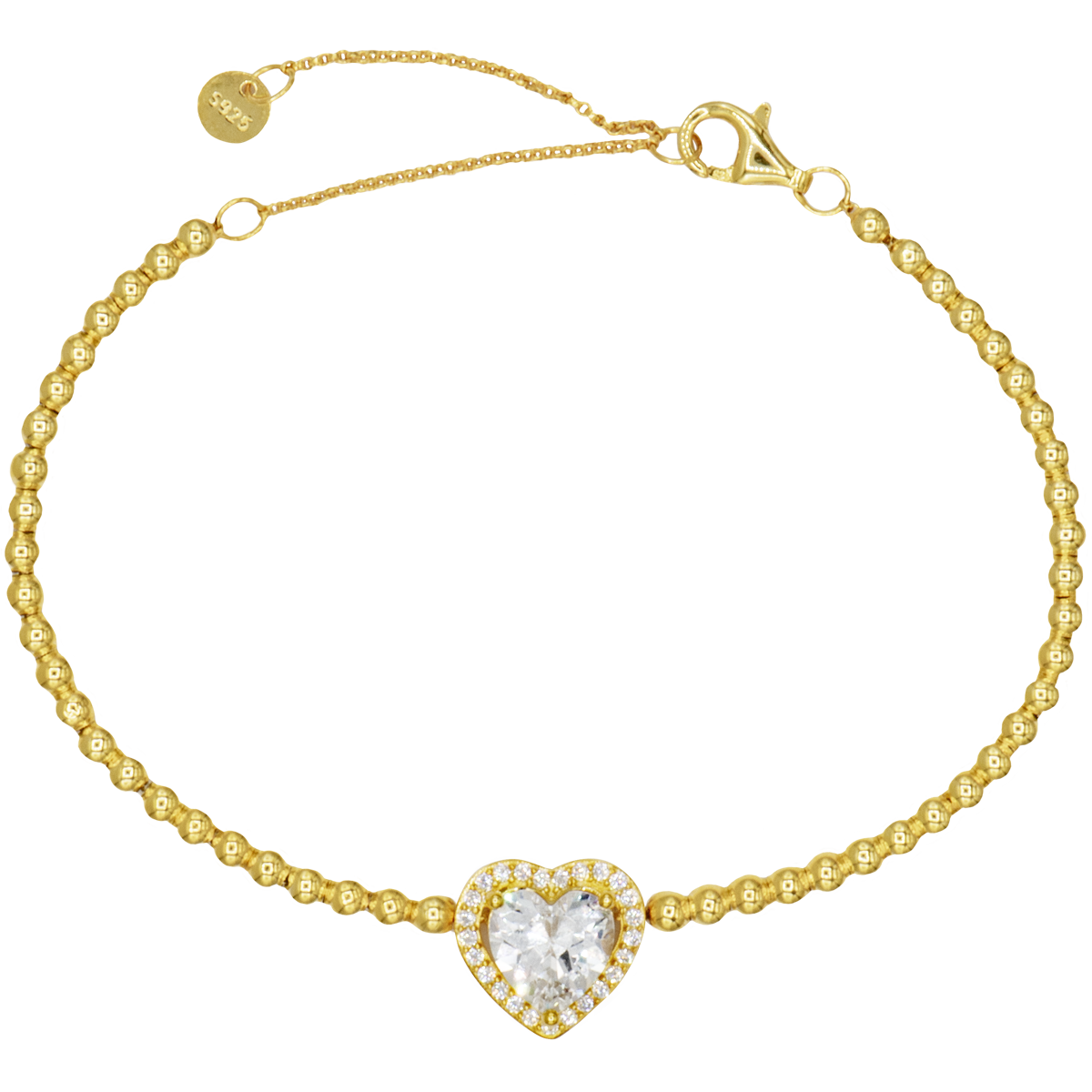 Jacques Lemans Armband Herz Sterlingsilber vergoldet mit Zirkonia