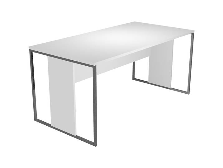 Bureau droit Presto 160 x 80 cm - Plateau Blanc - Pieds Anthracite