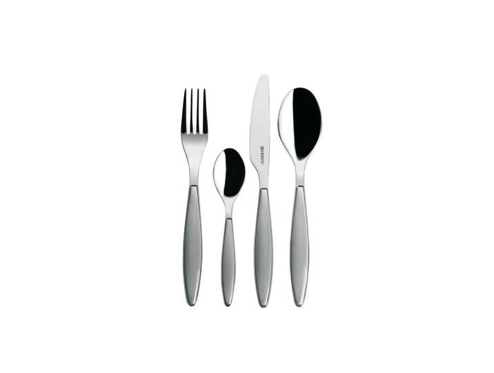Guzzini Besteckset Feeling, Hellgrau, Metall, Kunststoff, 24-teilig, 7.5x25.5x15.8 cm, Made in Italy, lebensmittelecht, Essen & Trinken, Besteck, Besteck-Sets